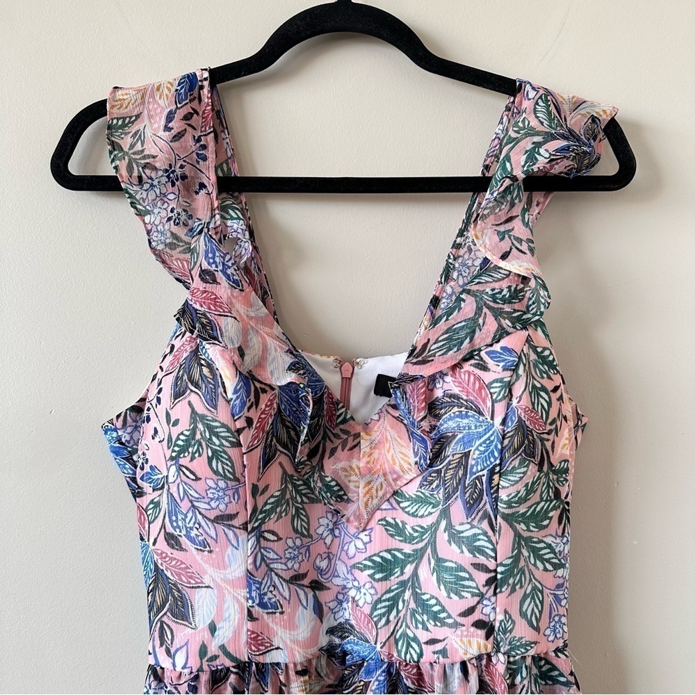 Guess Pink Floral Ruffle-Shoulder High-Low Maxi Dress - Picture 5 of 11
